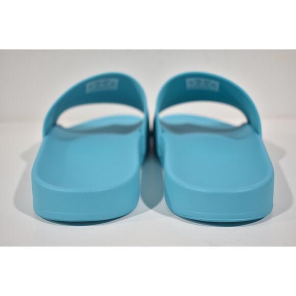 Balenciaga Turquoise Blue Rubber Black Logo Slide Pool Sandal Flip Flop 43 10 - Picture 11 of 12